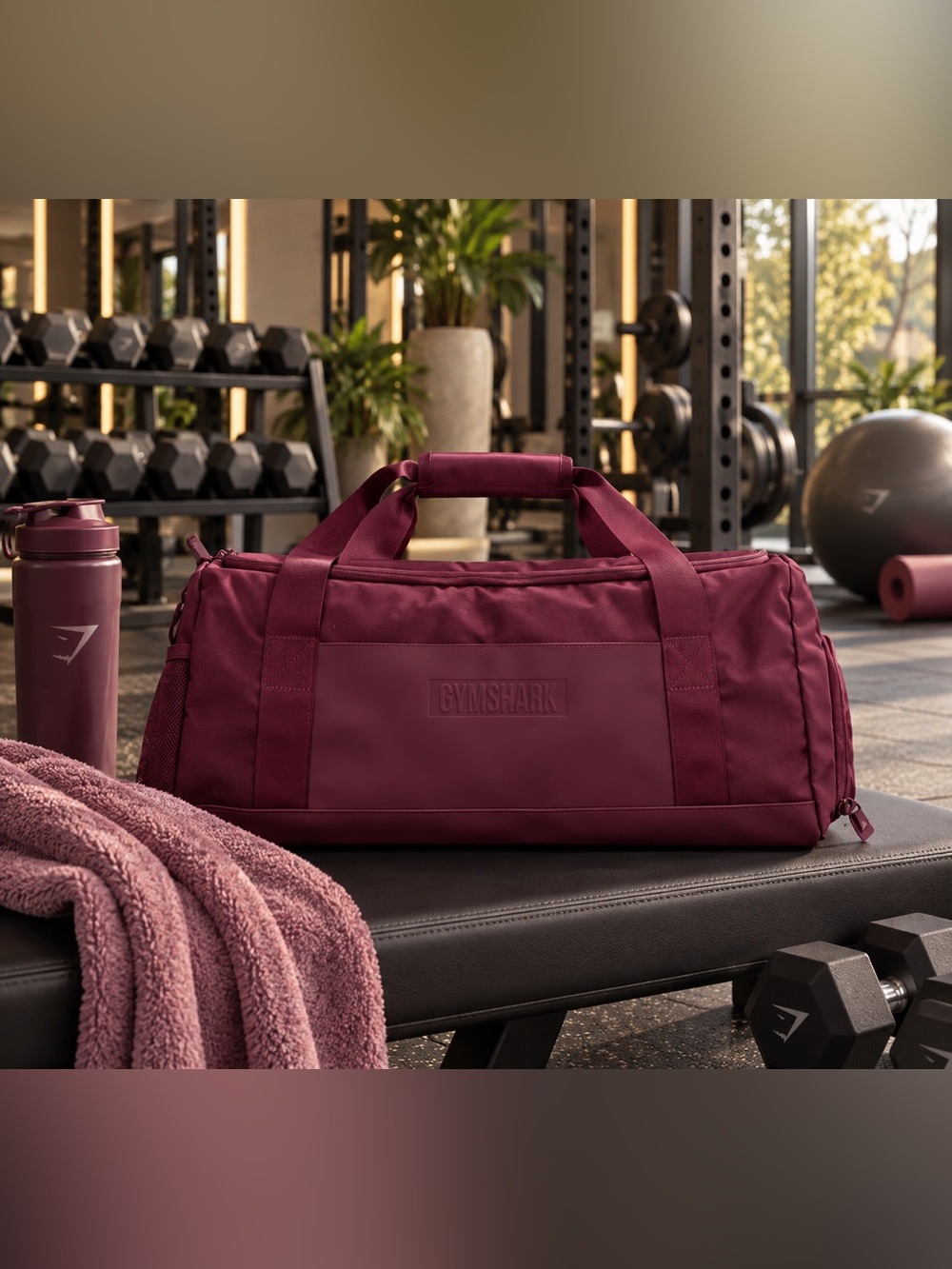 Gymshark Everyday Holdall Strength Pink Duffel Bag Small Berry Gym Bag NEW